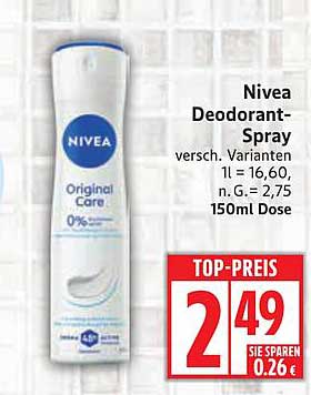Nivea Deodorant-Spray - Original Care 150ml