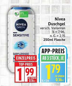 Nivea Duschgel Sensitive 250ml Flasche