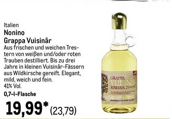 Nonino Grappa Vuisinâr 0,7 l