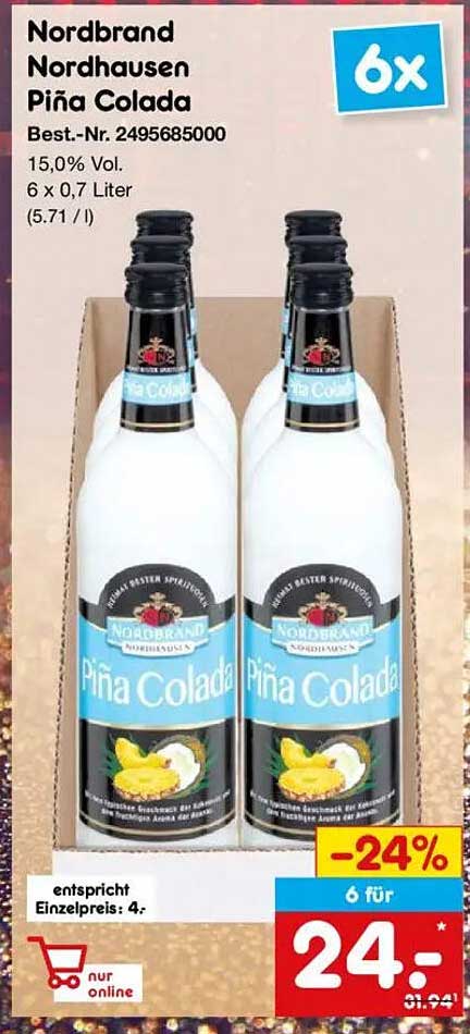 Nordbrand Nordhausen Piña Colada 6 x 0,7 Liter