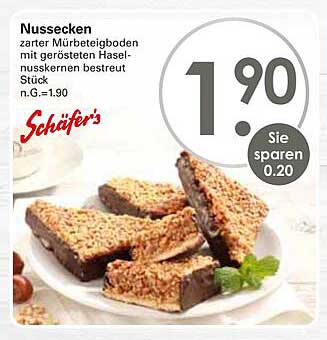 Nussecken - zarter Mürbeteigboden mit gerösteten Haselnüssen