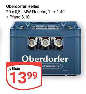 Oberdorfer Helles 20 x 0,5 l MW-Flasche, je Kiste 13,99