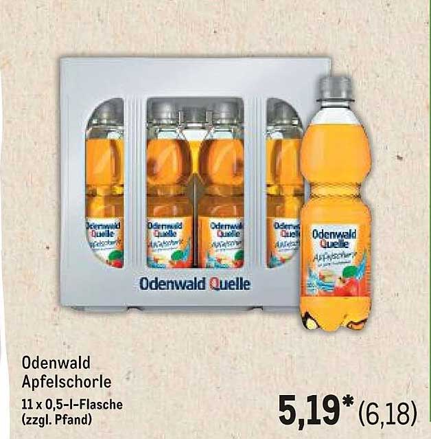 Odenwald Apfelschorle 11 x 0,5 l-Flasche (zzgl. Pfand)