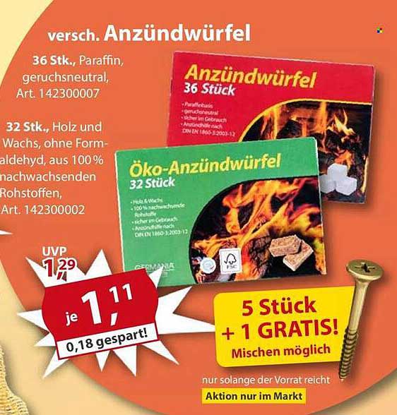 Öko-Anzündwürfel 32 Stück (100 % nachwachsende Rohstoffe)