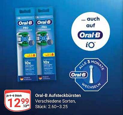 Oral-B Aufsteckbürsten – verschiedene Sorten