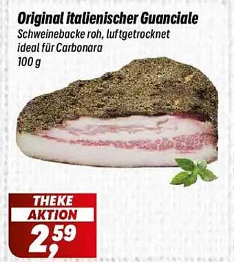 Original italienischer Guanciale – Schweinebacke roh, luftgetrocknet – ideal für Carbonara