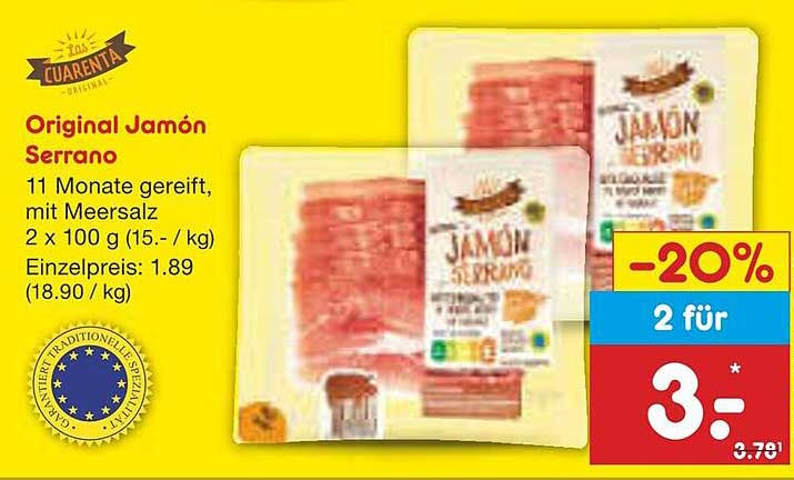 Original Jamón Serrano 2 x 100 g
