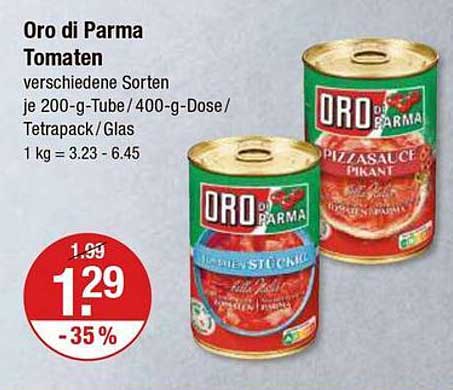 Oro di Parma Tomaten verschiedene Sorten je 200-g-Tube/400-g-Dose/Tetrapack/Glas