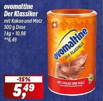 Ovomaltine Der Klassiker mit Kakao und Malz 500 g Dose