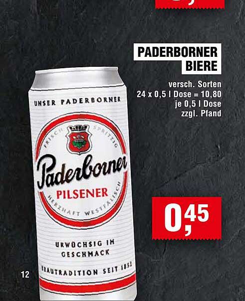 Paderborner Biere - Paderborner Pilsener 0,5l Dose