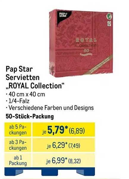 Pap Star Servietten "ROYAL Collection"