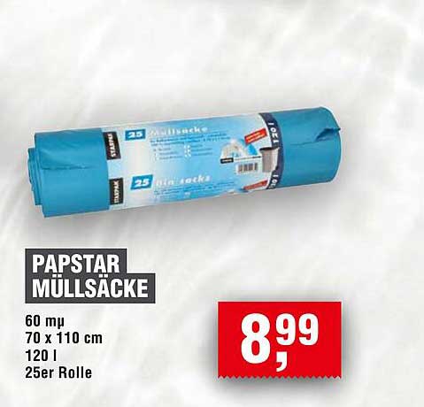 PAPSTAR MÜLLSÄCKE 25er Rolle - Ideal für Ihren Alltag