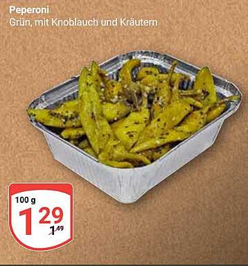 Peperoni Grün, mit Knoblauch und Kräutern