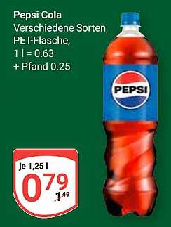 Pepsi Cola - Verschiedene Sorten, PET-Flasche