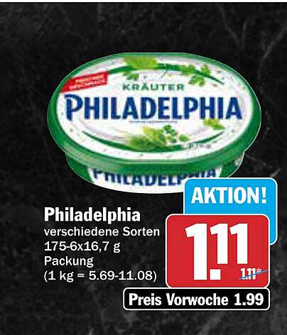 Philadelphia verschiedene Sorten 175-6x16,7 g Packung
