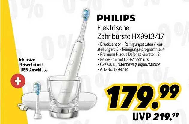 PHILIPS Elektrische Zahnbürste HX9913/17