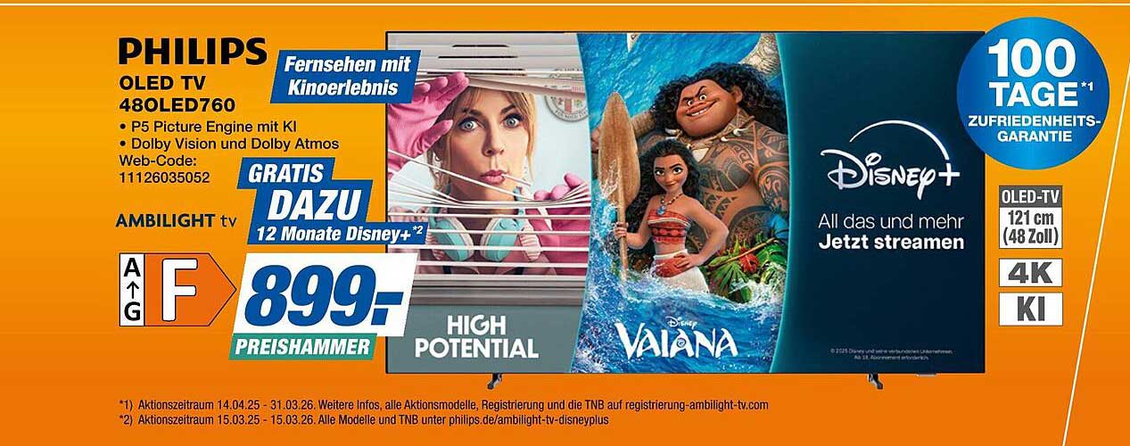 PHILIPS OLED TV 48OLED760 mit 12 Monaten Disney+ schenken