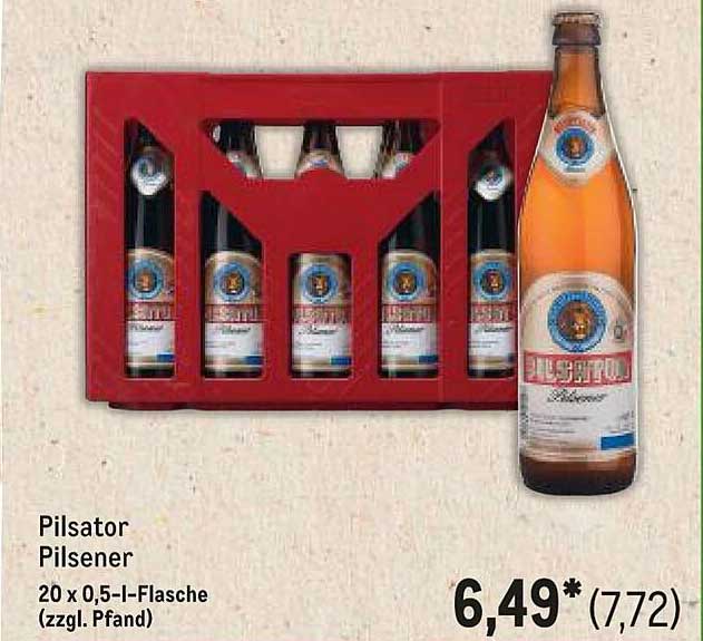 Pilsator Pilsener 20 x 0,5-l-Flasche (zzgl. Pfand)