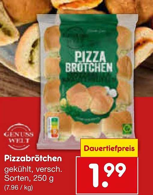 Pizzabrötchen, gekühlt, verschiedene Sorten, 250 g