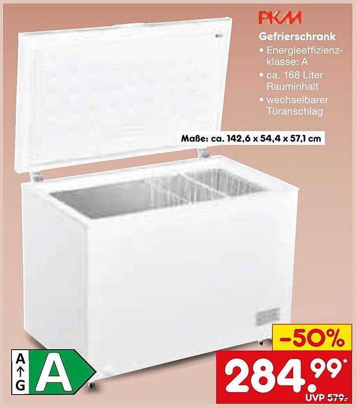 PKM Gefrierschrank - 168 Liter mit -50% Preisnachlass!