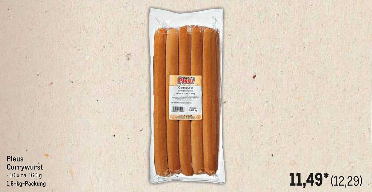 Pleus Currywurst 1,6 kg – 10 x 160 g
