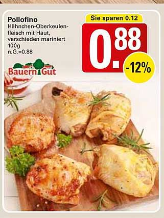 Pollofinos - Hähnchen-Oberkeulenfleisch mit Haut, mariniert