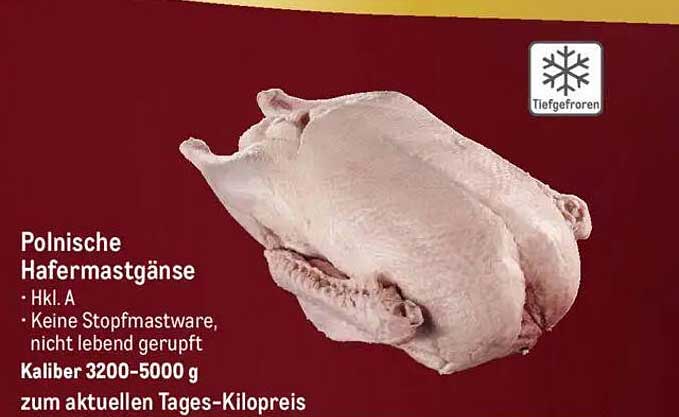 Polnische Hafermastgänse Hk1 A, 3200-5000 g, tiefgefroren