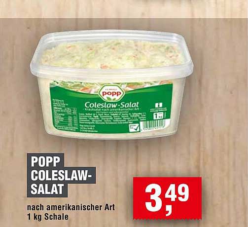 POPP COLESLAW-SALAT nach amerikanischer Art, 1 kg Schale