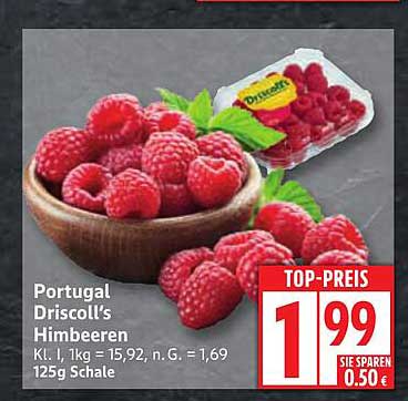 Portugal Driscoll’s Himbeeren 125g Schale