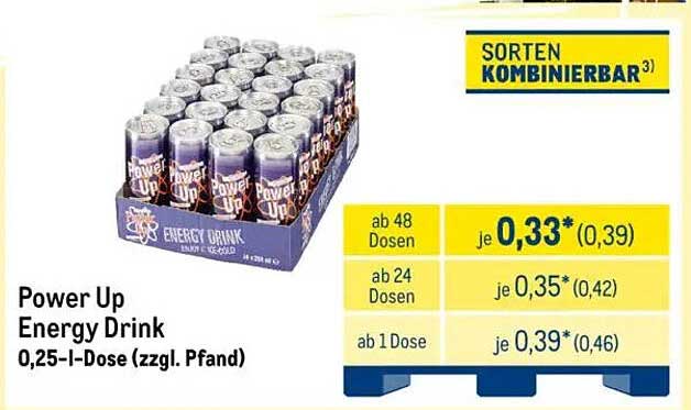 Power Up Energy Drink 0,25-l-Dose (zzgl. Pfand)