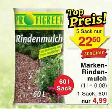 PRO FIGREEN Rindenmulch 60L Sack - Nur 4,99 €