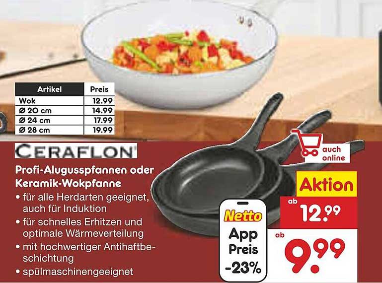 Profi-Aluguss- oder Keramik-Wokpfanne