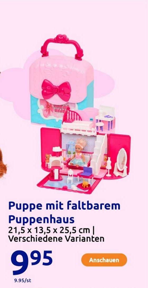Puppe mit faltbarem Puppenhaus