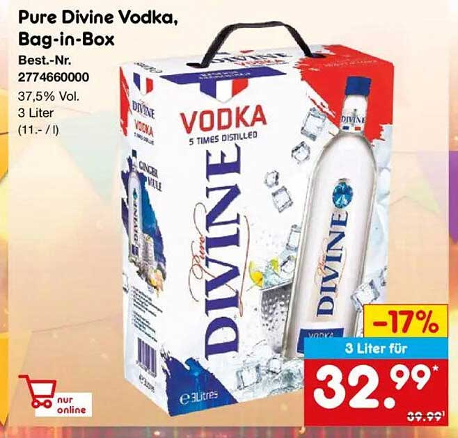 Pure Divine Vodka, Bag-in-Box
