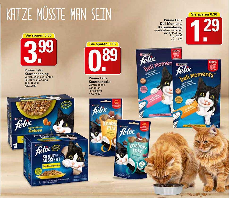 Purina Felix Deli Moments Katzennahrung 40g Packungen