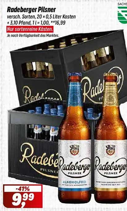 Radeberger Pilsner – Verschiedene Sorten im 20 x 0,5 Liter Kasten