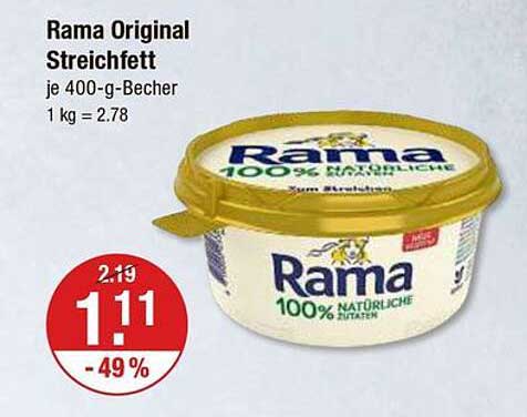 Rama Original Streichfett 400-g-Becher