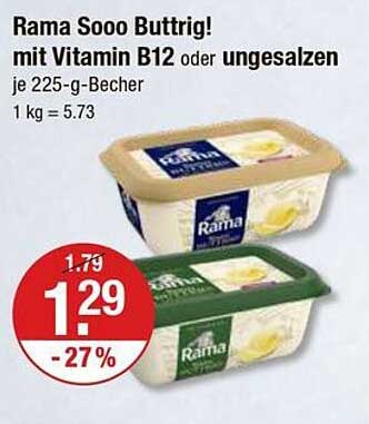 Rama Sooo Buttrig! mit Vitamin B12 oder ungesalzen - 225-g-Becher