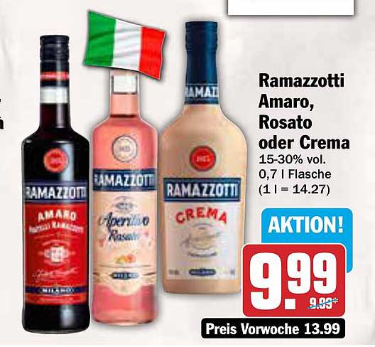 Ramazzotti Amaro, Rosato oder Crema