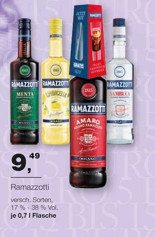 Ramazzotti versch. Sorten, 0,7 l Flasche