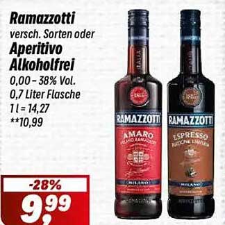 Ramazzotti - Verschiedene Sorten oder Aperitivo Alkoholfrei