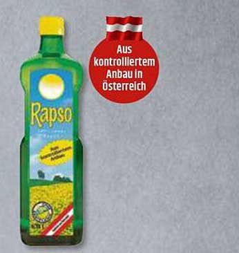 Rapso Rapsöl - Aus kontrolliertem Anbau in Österreich