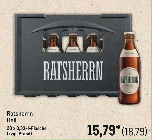 Ratsherrn Hell 20 x 0,33-l-Flasche (zzgl. Pfand)