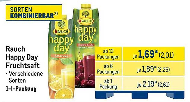 Rauch Happy Day Fruchtsaft – Verschiedene Sorten, 1-I-Packung