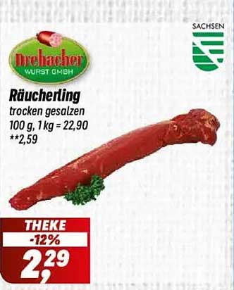 Räucherding trocken gesalzen von Dreilacher Wurst GmbH