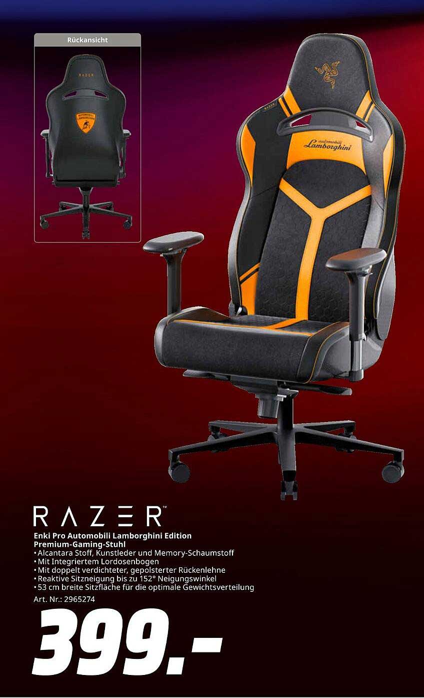 Razer Enki Pro Automobili Lamborghini Edition Premium-Gaming-Stuhl