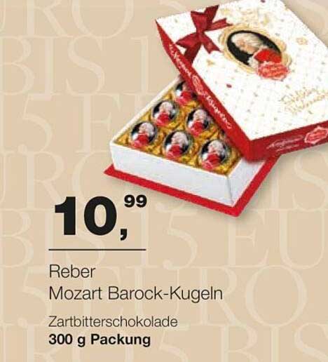 Reber Mozart Barock-Kugeln Zartbitterschokolade 300 g Packung