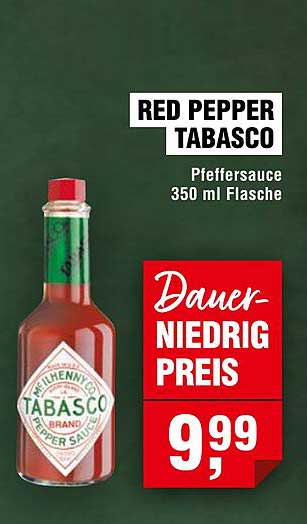 RED PEPPER TABASCO Pfeffersauce 350 ml Flasche
