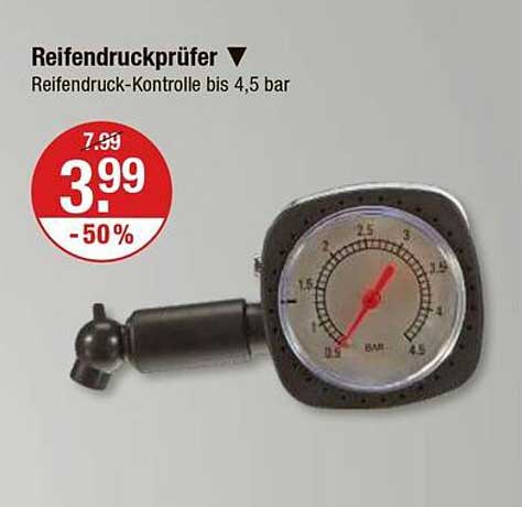 Reifendruckprüfer - Reifen-Kontrolle bis 4,5 bar