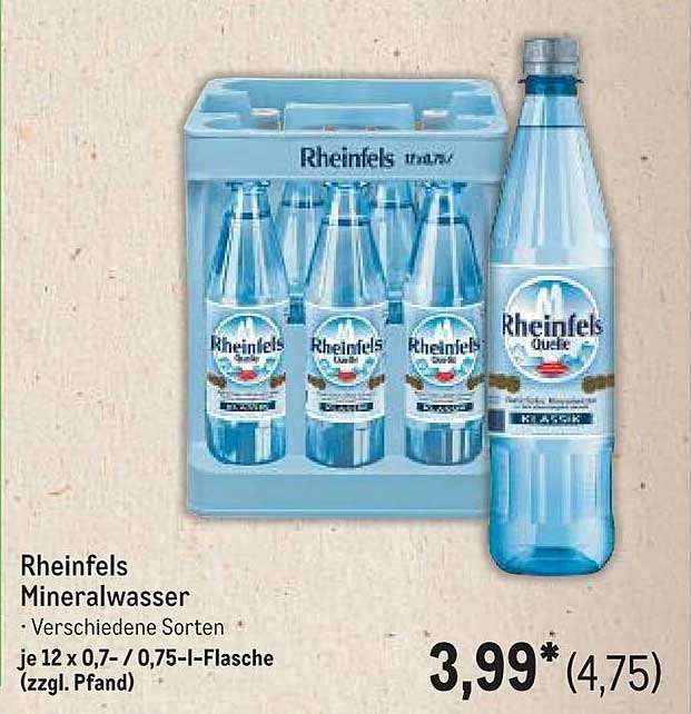 Rheinquellen Mineralwasser - 12 x 0,7 l Flaschen